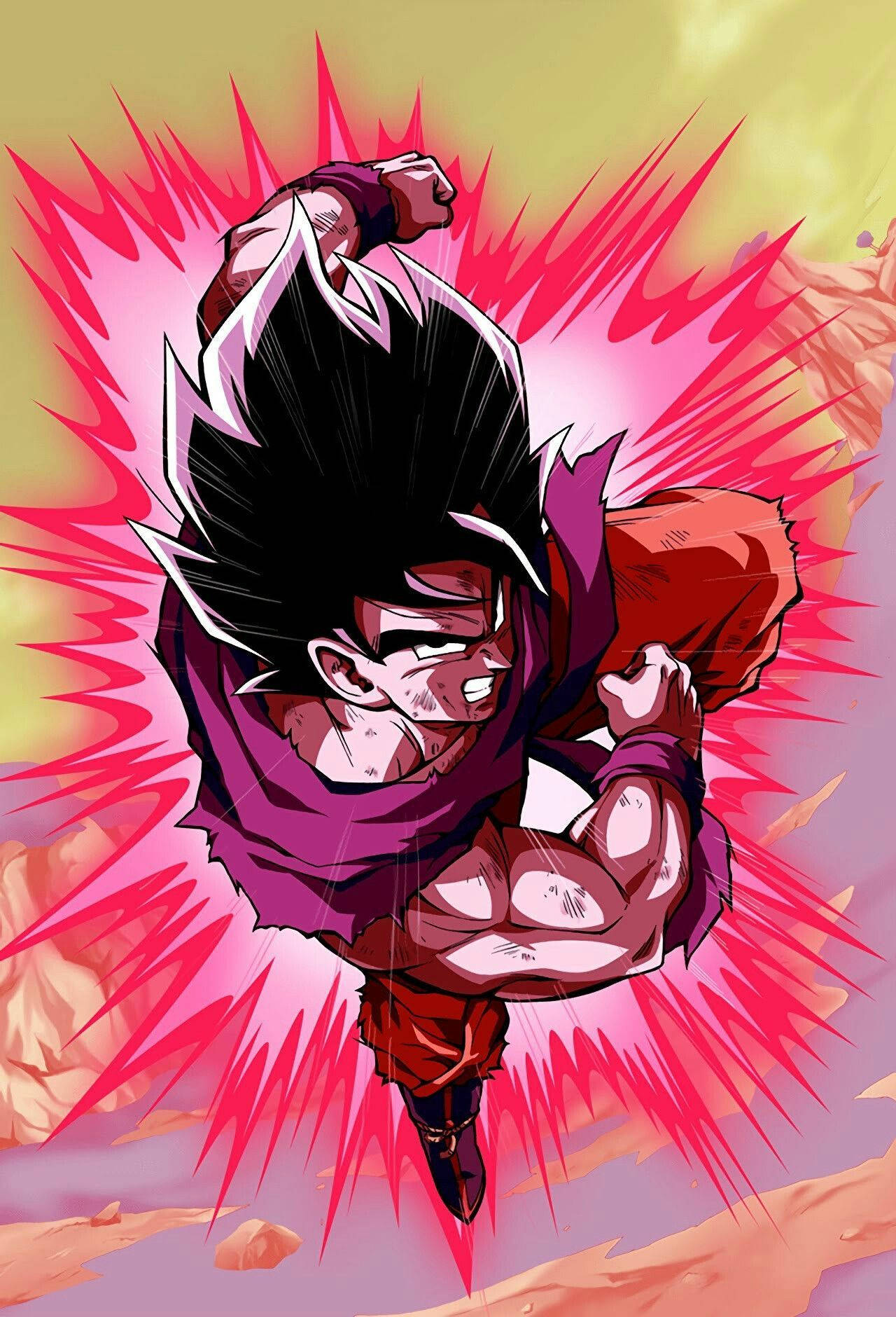 Goku Red Kaioken Energy Background