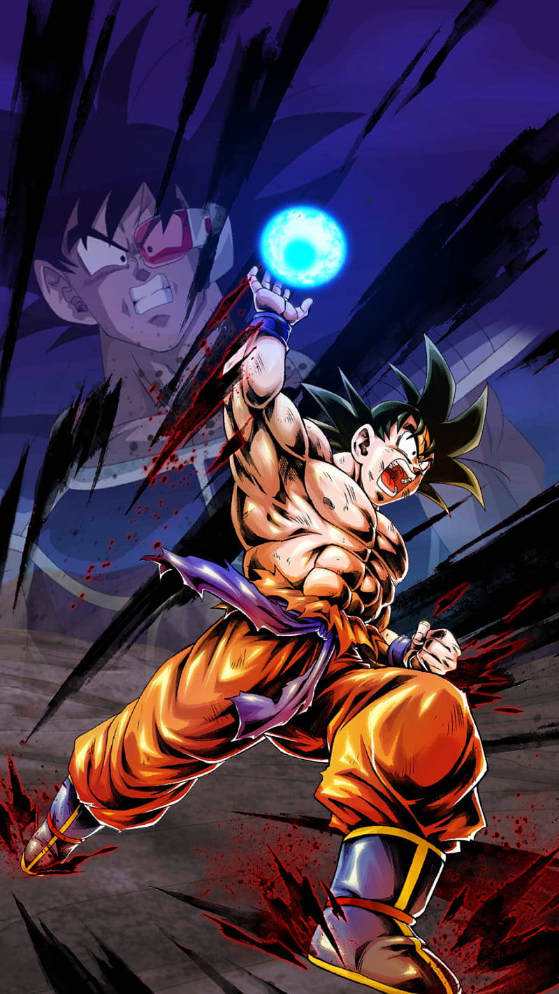 Goku Spirit Bomb With Raditz Background