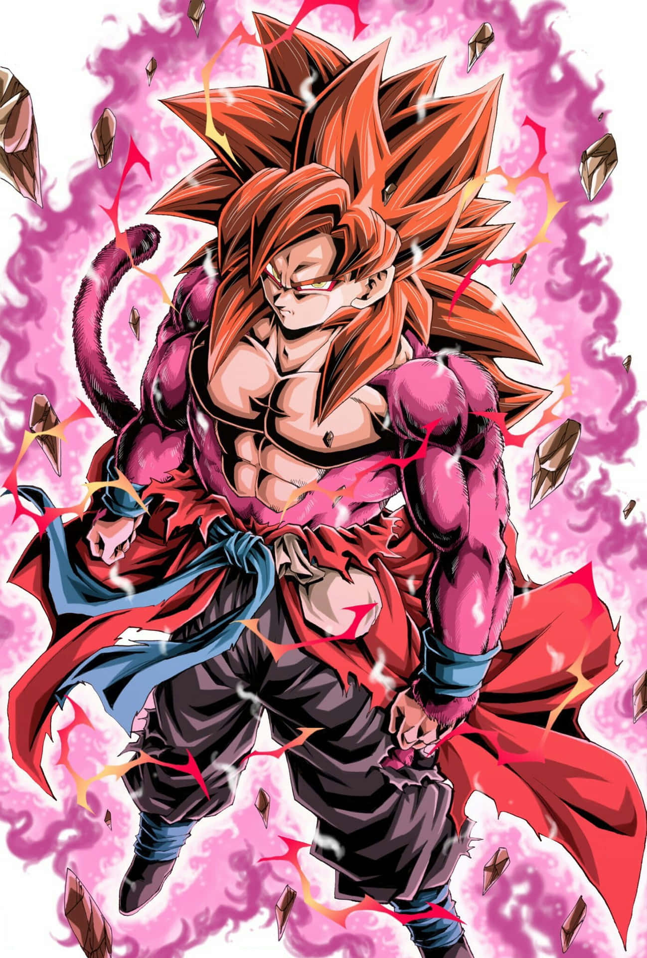 Goku Ssj4 Radiates With Power Background