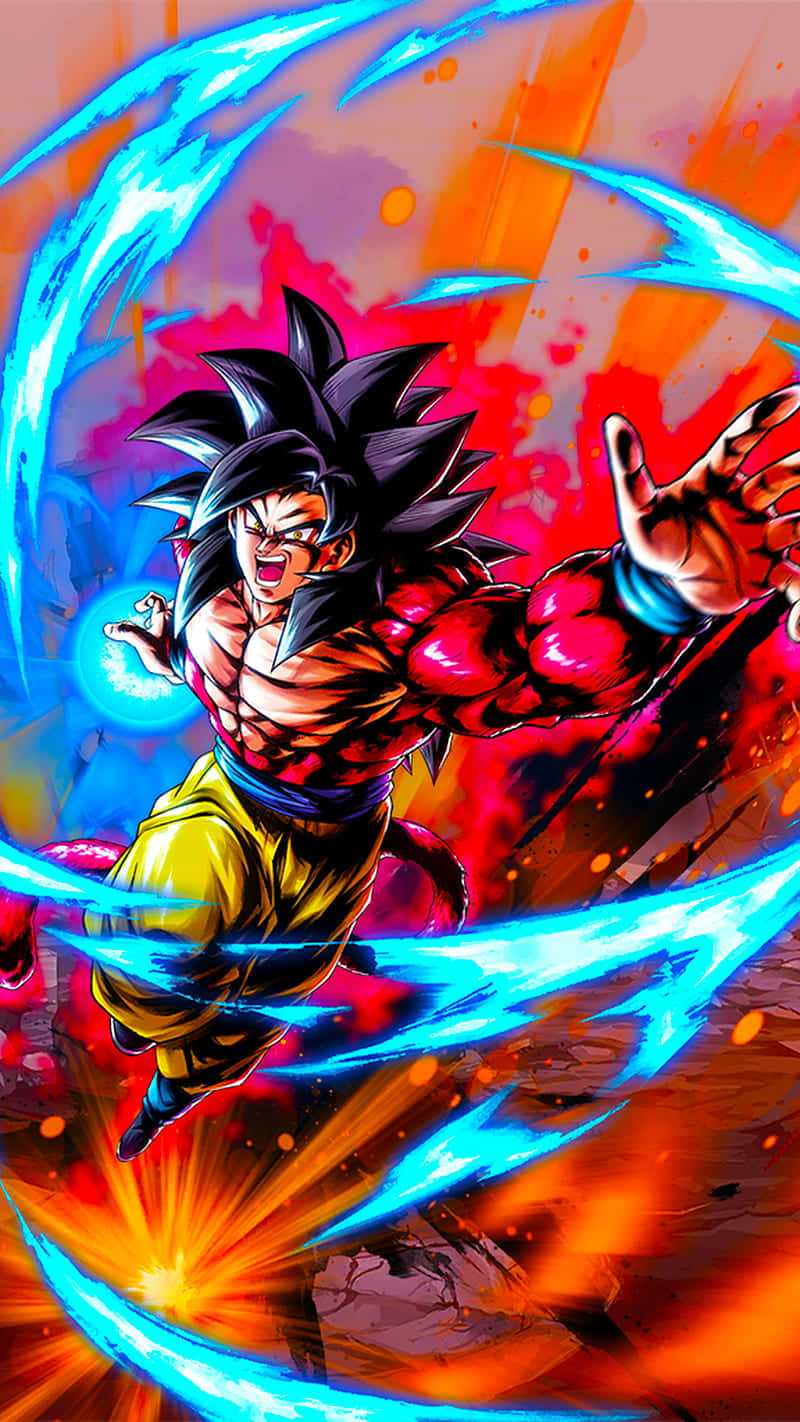 Goku Super Saiyan 4 Jumping Sideways Background