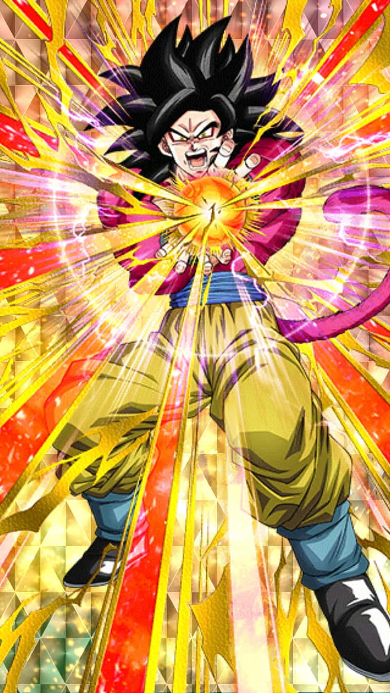 Goku Super Saiyan 4 Showing Power Background