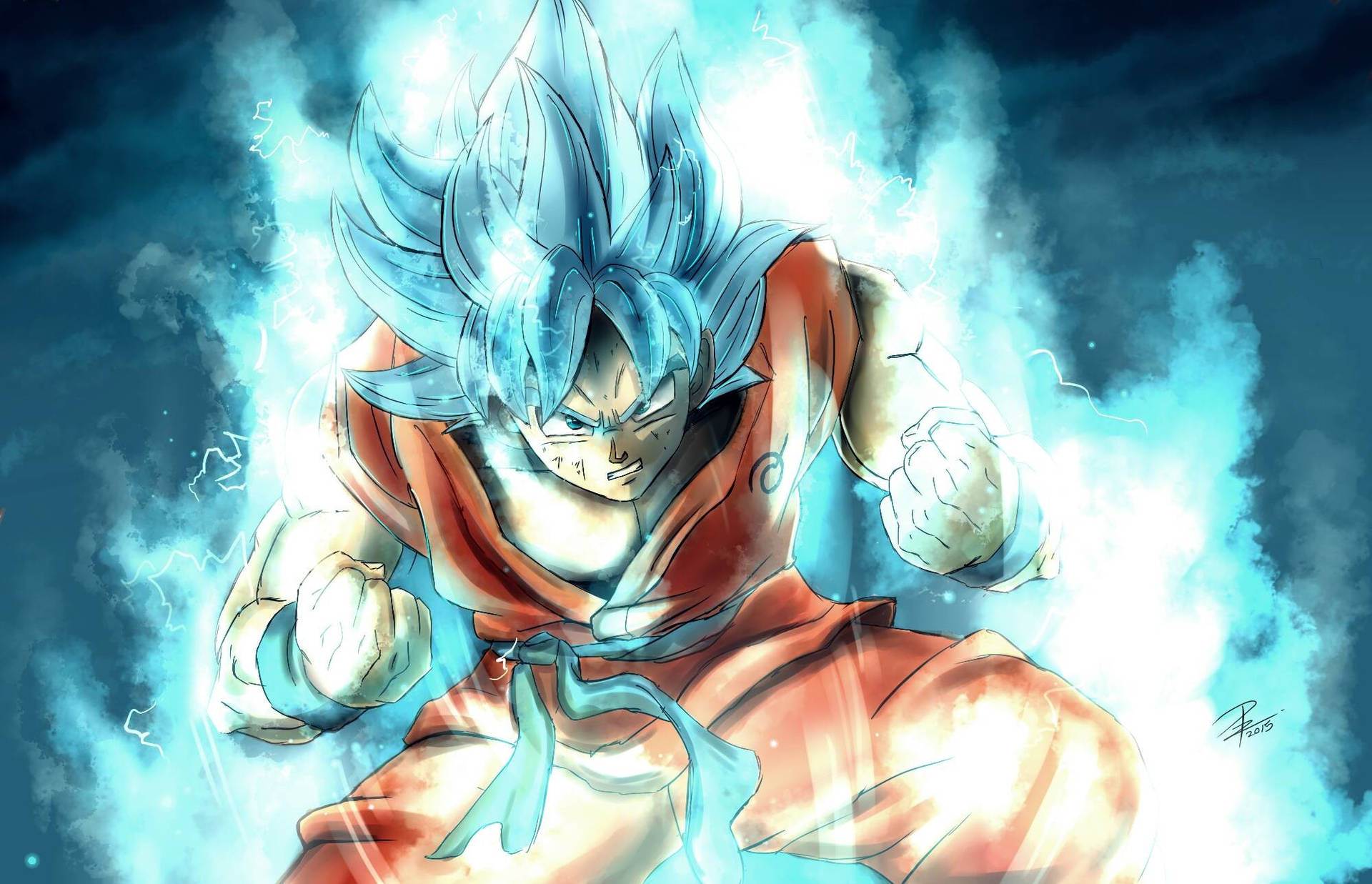 Goku Super Saiyan Blue Background
