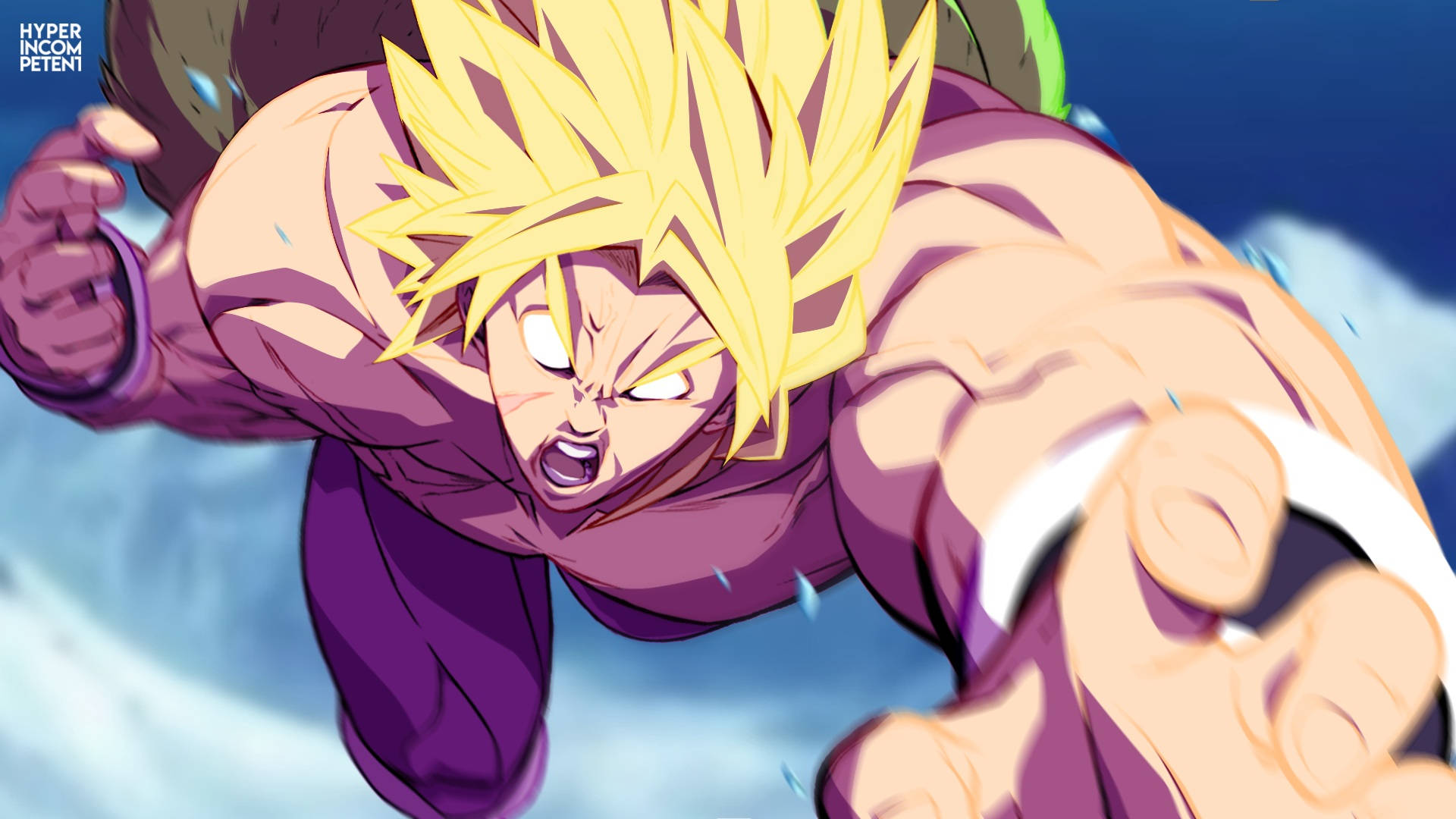 Goku Super Saiyan Broly In Flight Background