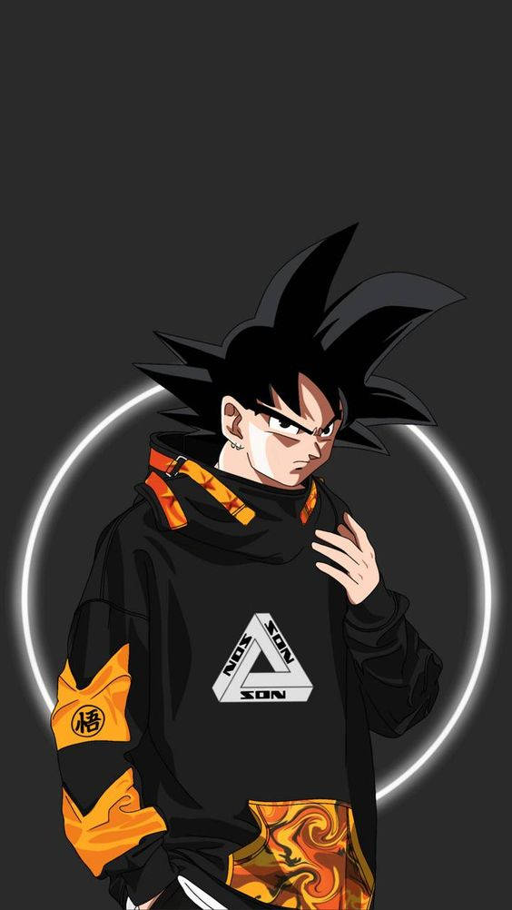 Goku Swag And Fierce Look Background