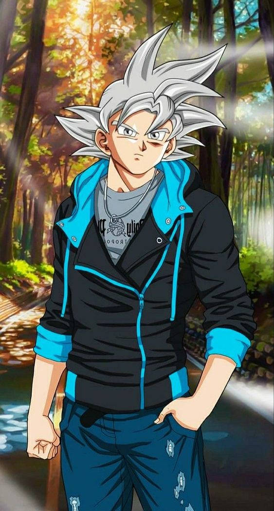 Goku Swag In A Bright Forest Background