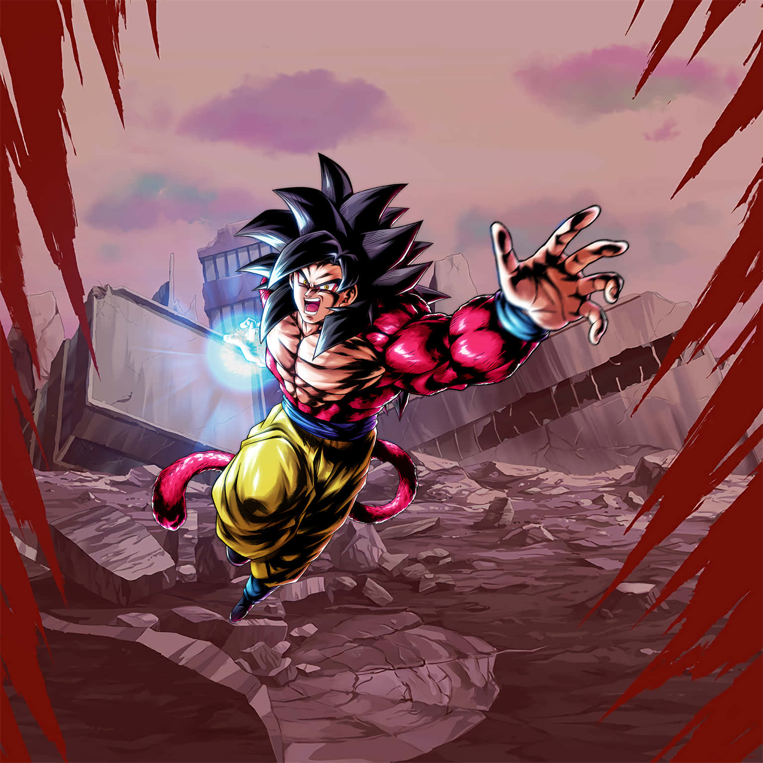 Goku, The Super Saiyan Hero, Unleashes His Power In Super Saiyan 4 Background