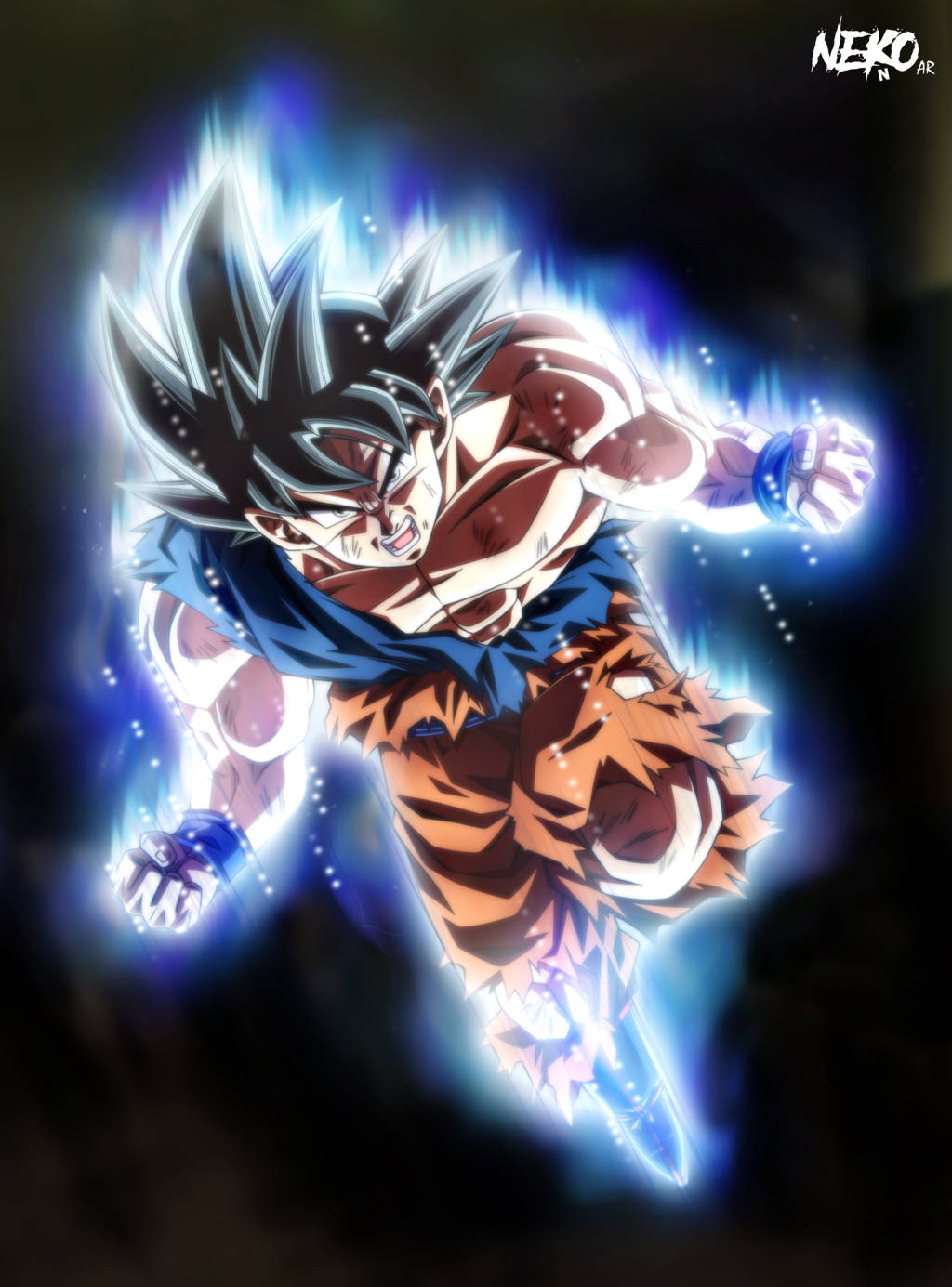 Goku Ultra Instinct Digital Art Background