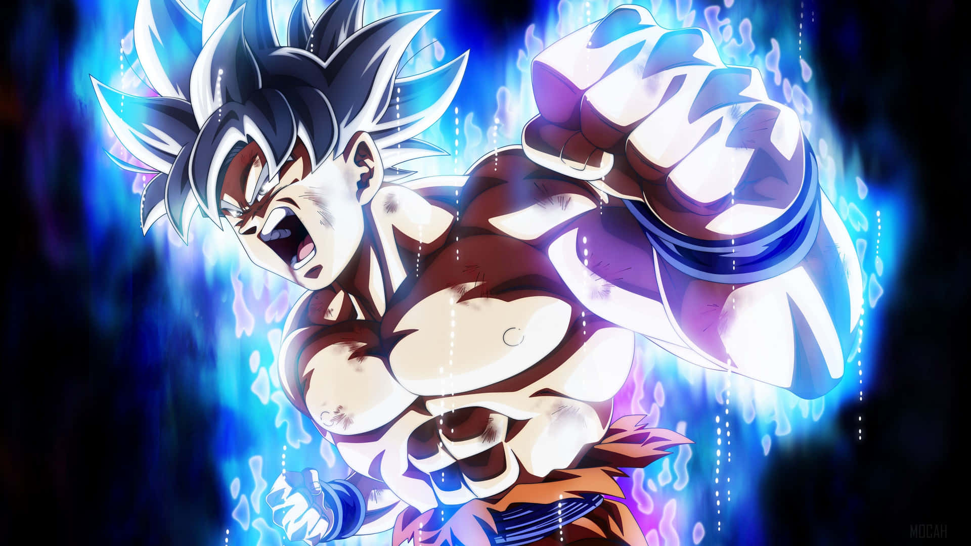 Goku Unleashes Ultra Instinct In Epic Battle Background