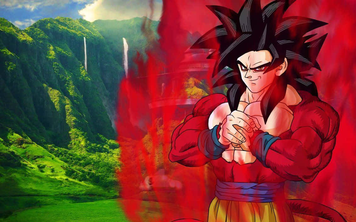 Goku Unleashing His Super Saiyan 4 Transformation Background