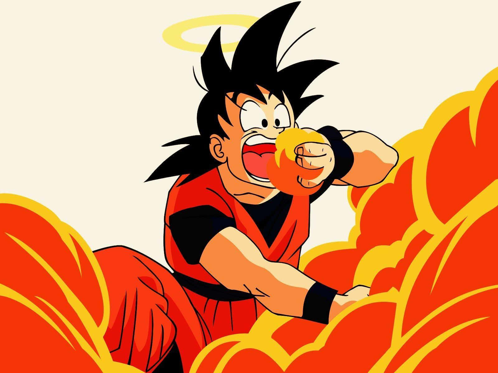 Goku Uses His Iconic Kamehameha To Fire Up The Party! Background