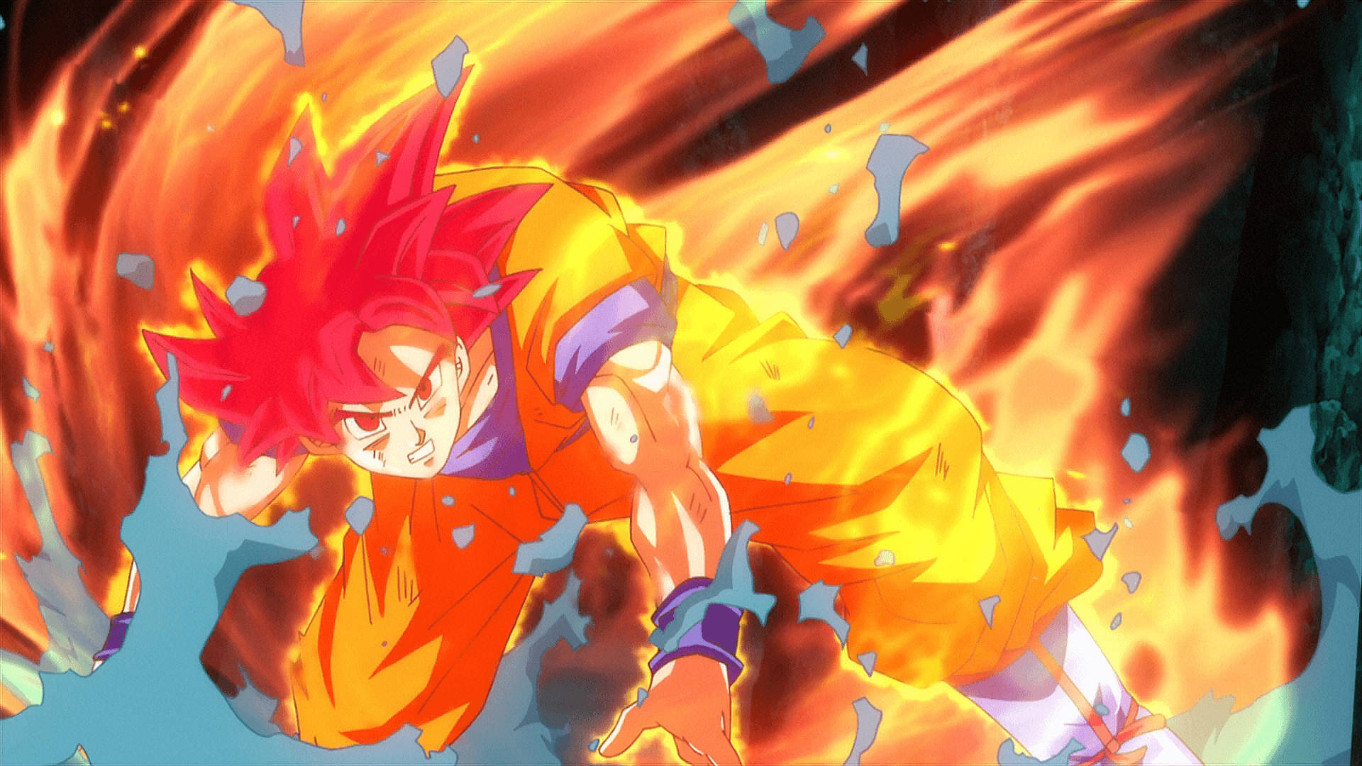 Goku With Orange Kaioken Flame