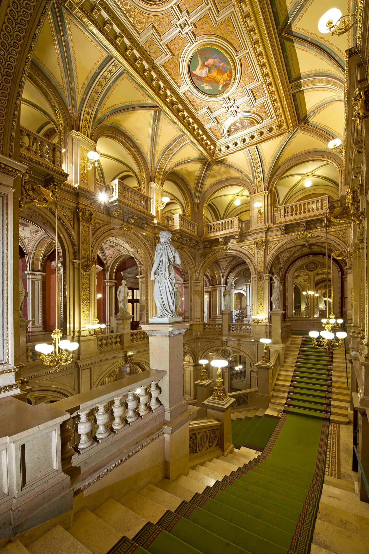Gold Aesthetic La Scala Opera House Phone Background