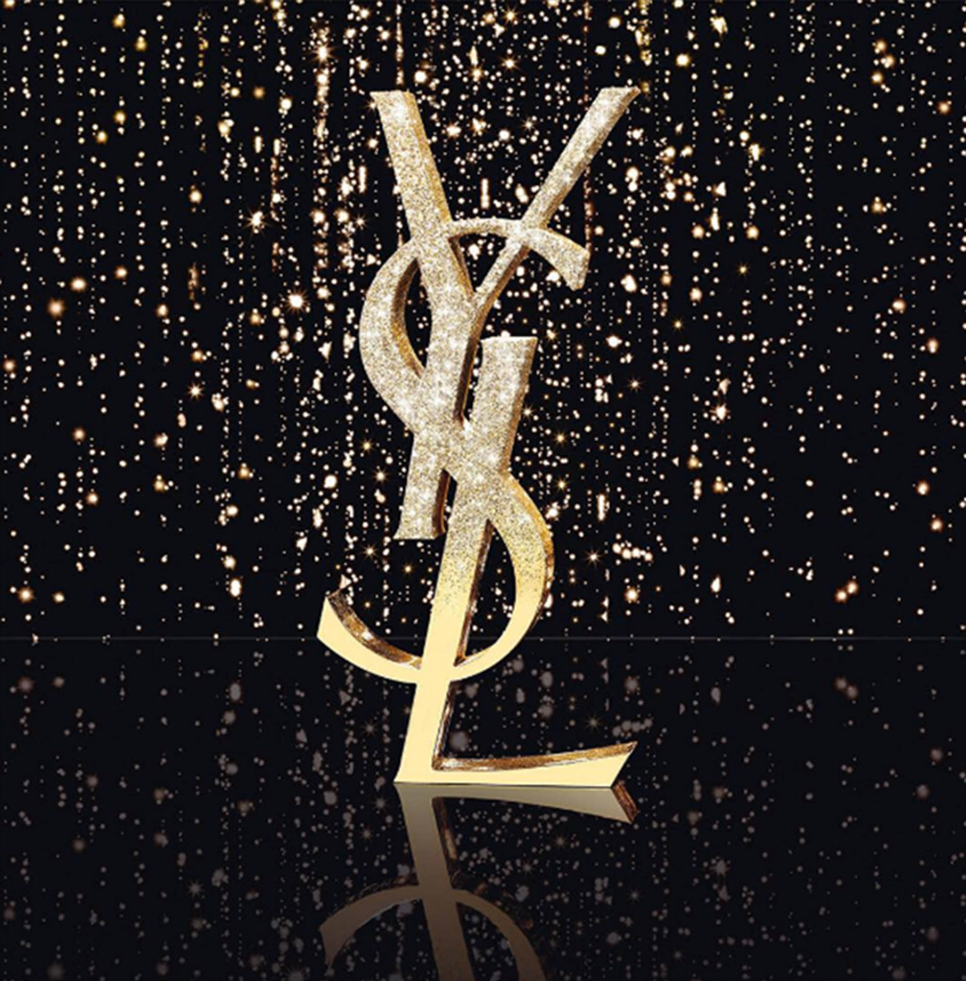 Gold Aesthetic Ysl Logo Background