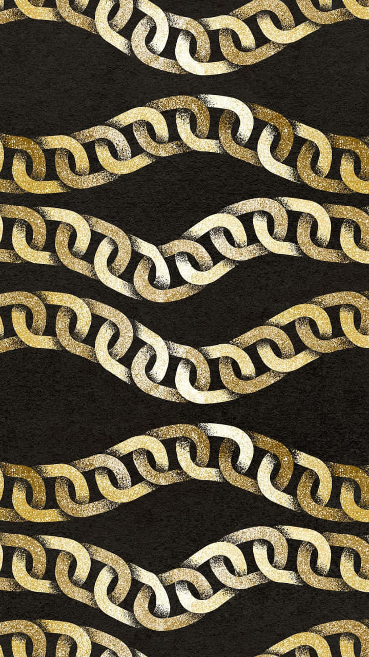 Gold And Black Chain Pattern Background