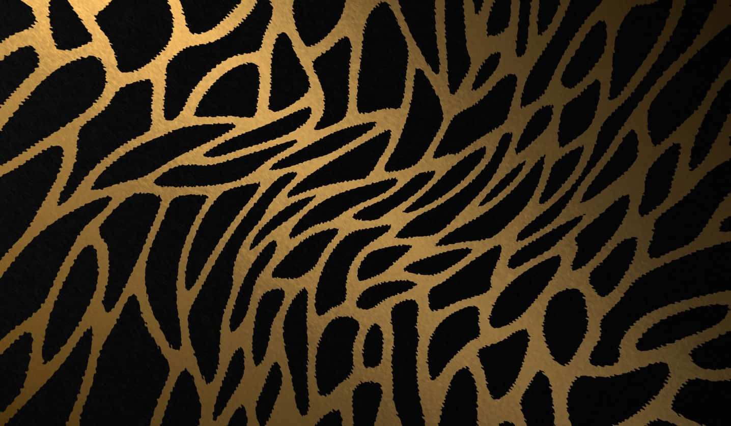 Gold And Black Cute Cheetah Print Background