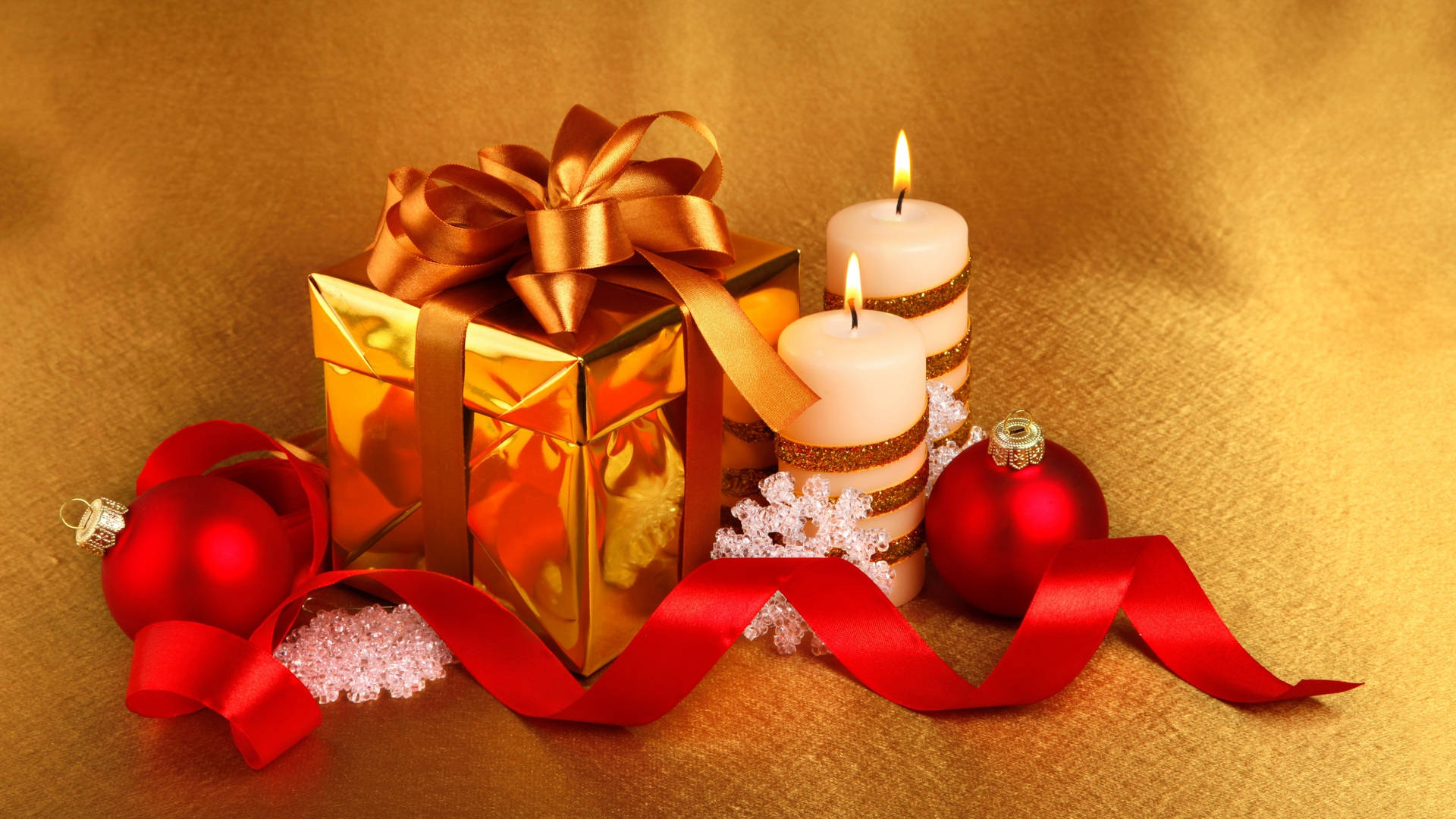 Gold And Red Christmas Holiday Desktop Background