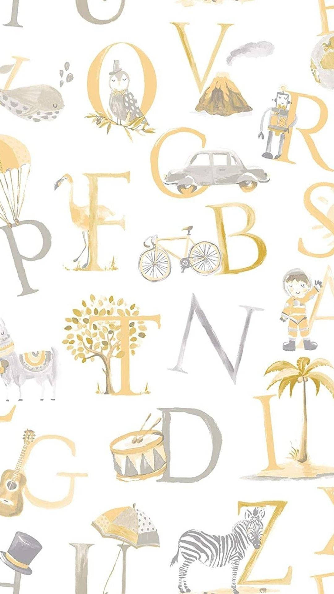Gold And Silver Alphabets Background