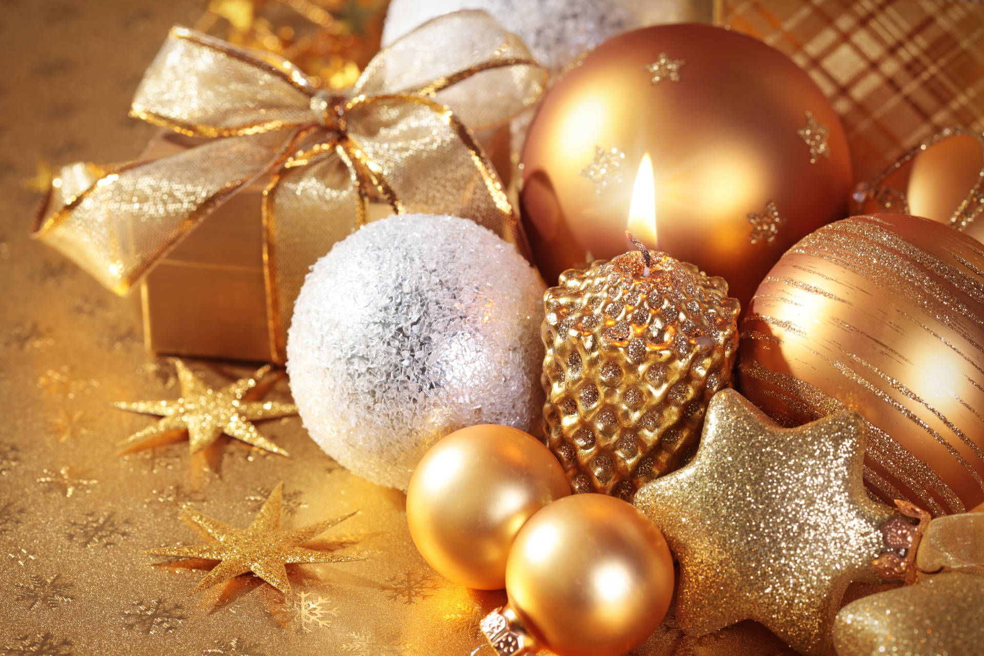 Gold And Silver Christmas Holiday Desktop Background