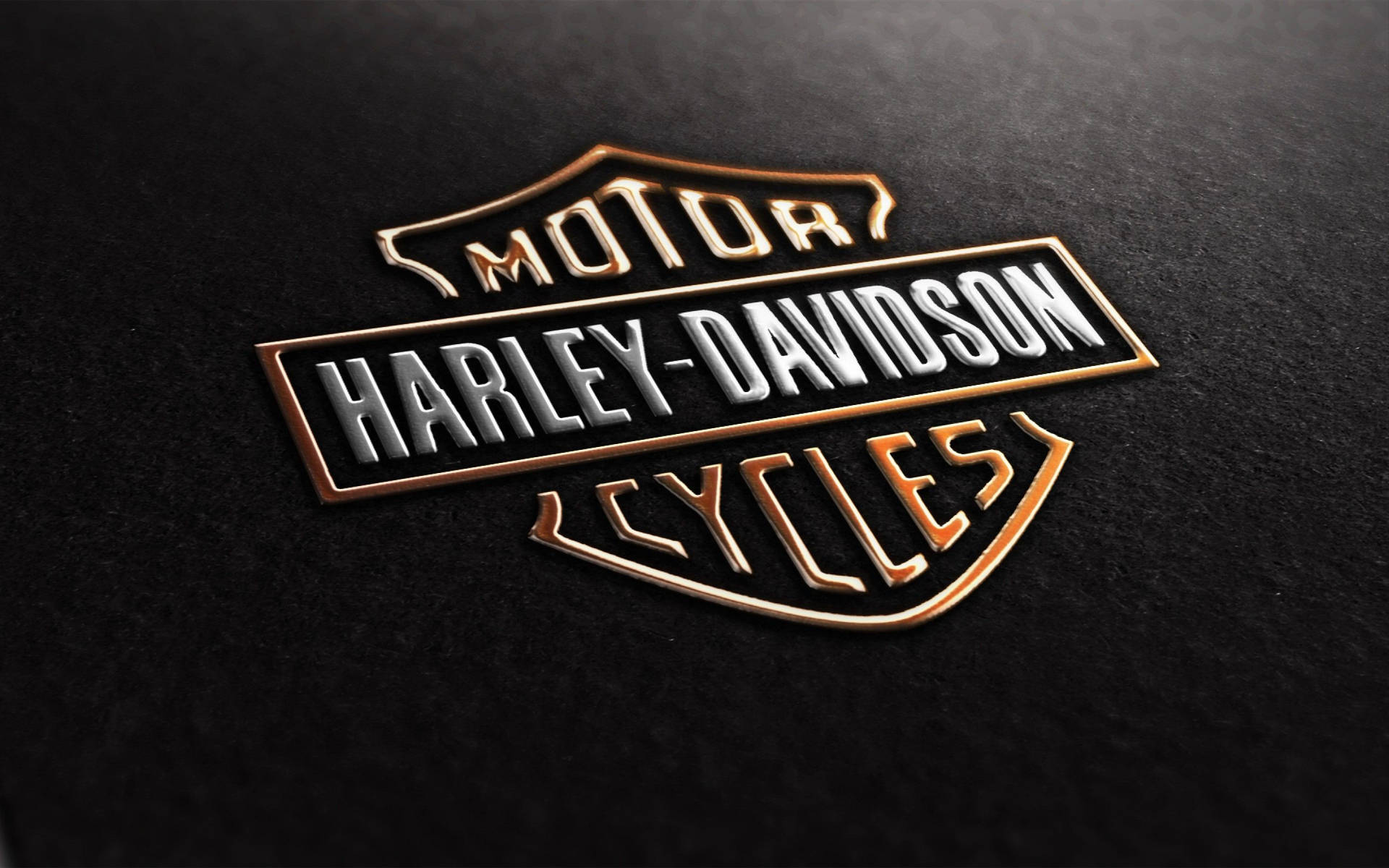 Gold And Silver Harley Davidson Logo Background