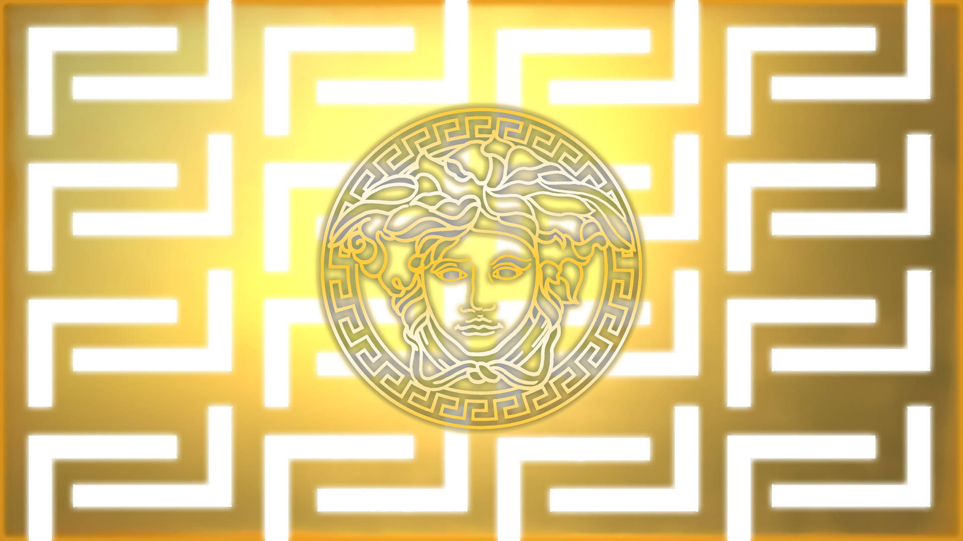 Gold And Yellow Versace Logo Background