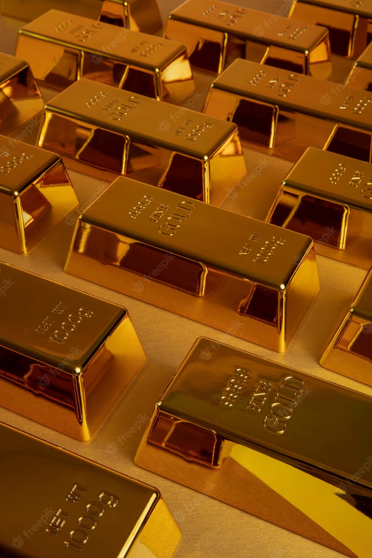 Gold Bars Stacked On Top Of Each Other Background