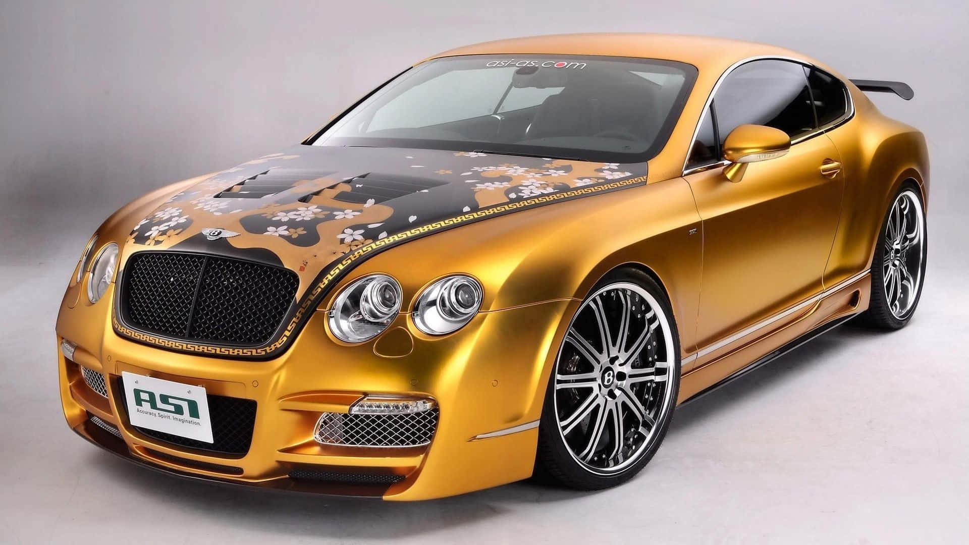 Gold Bentley Continental Diamond Car Background