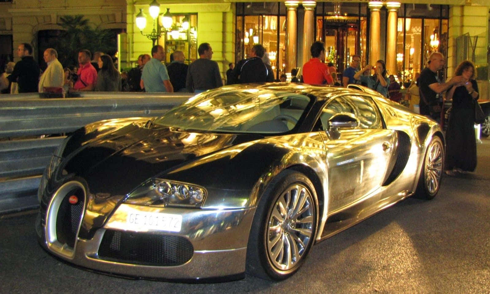 Gold Bugatti Veyron Car Surrounded Background