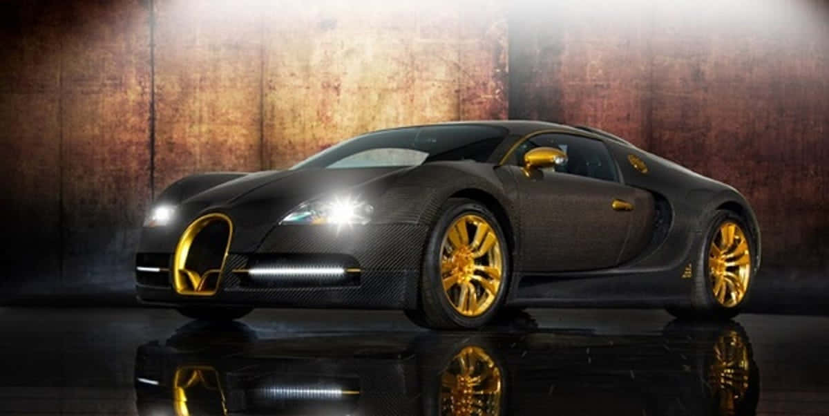 Gold Bugatti Veyron Car With Light Background