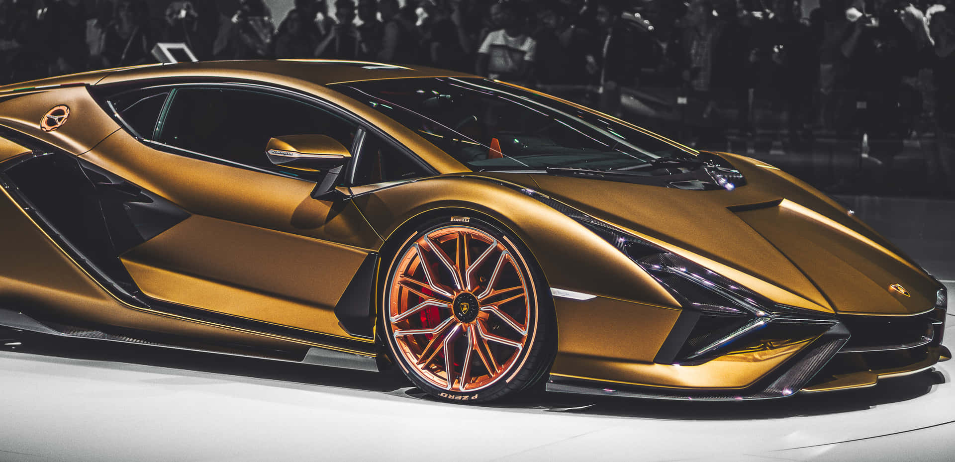 Gold Cars Lamborghini Gallardo Spyder Background