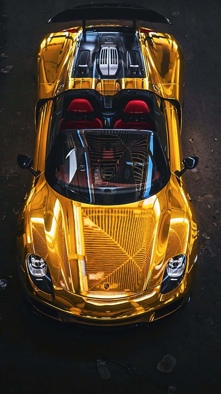 Gold Cars Porsche Transparent Rear