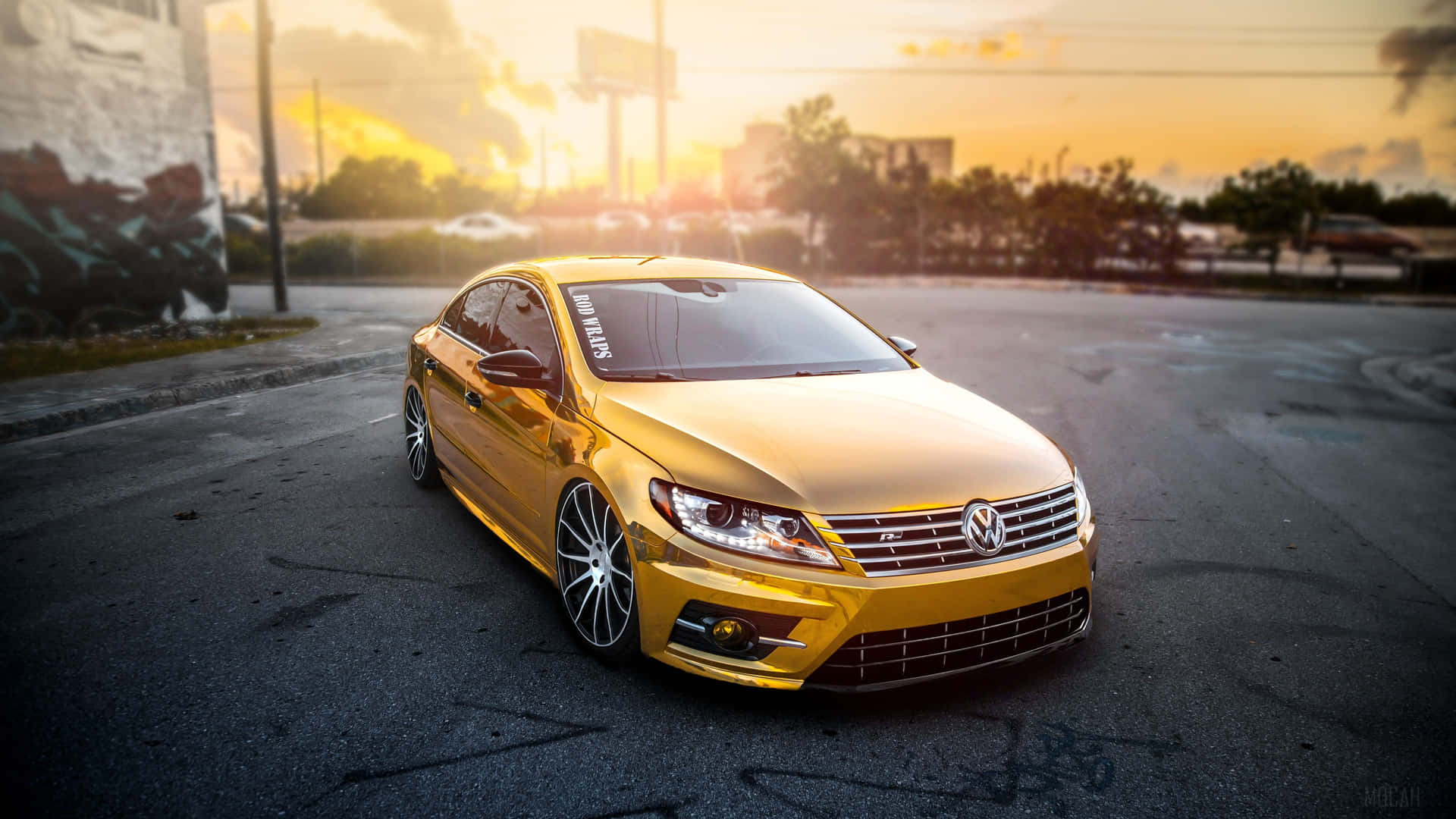 Gold Cars Volkswagen Background
