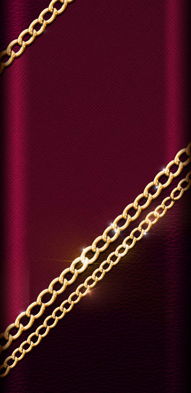 Gold Chain On A Red Background Background