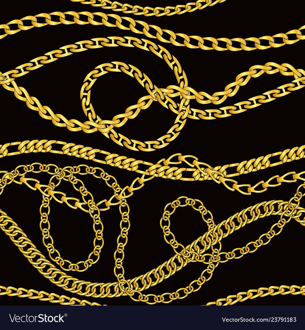 Gold Chain Seamless Pattern Vector Background