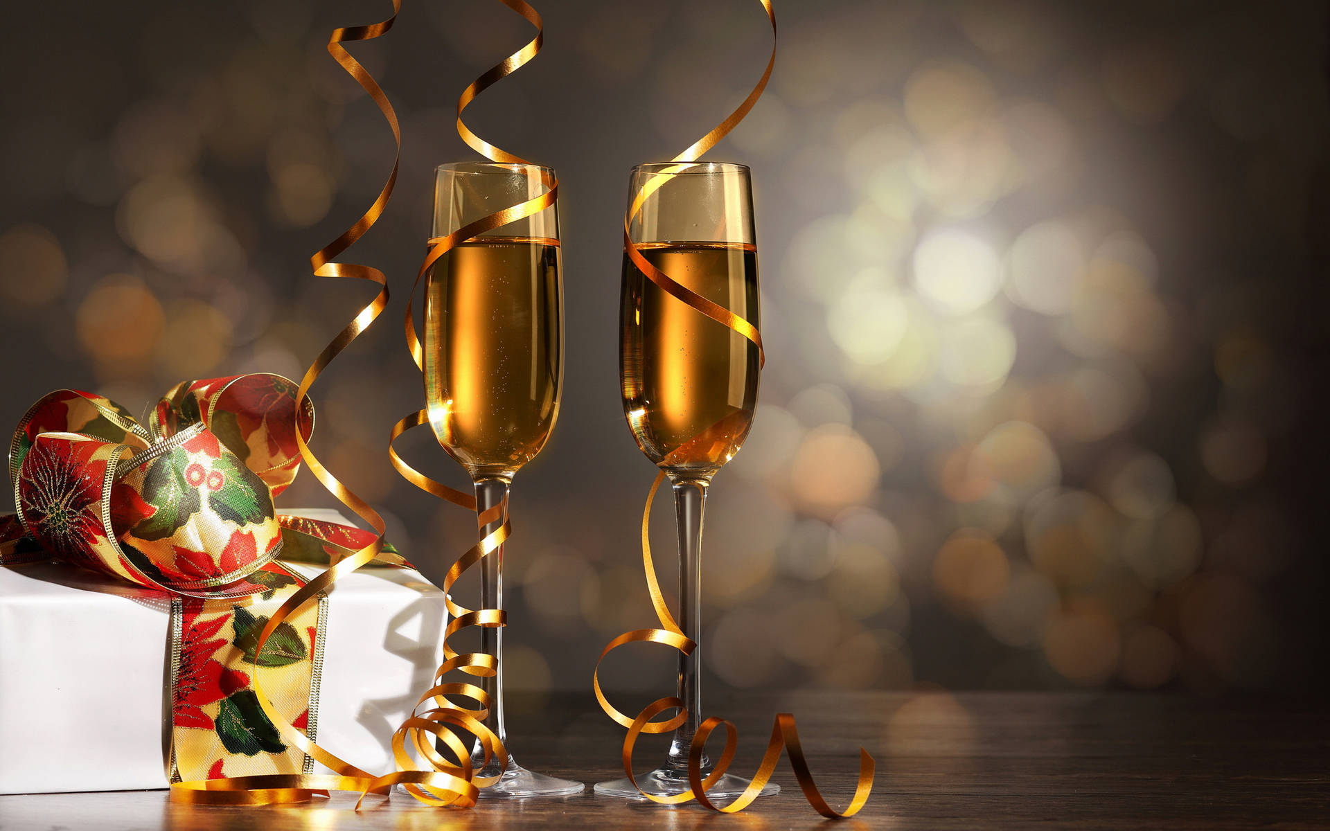 Gold Champagne For New Year Background