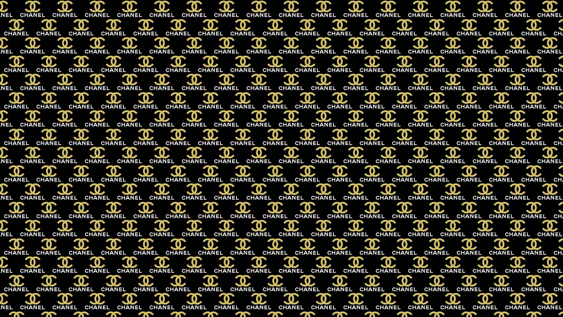 Gold Chanel Logo Patterns Background