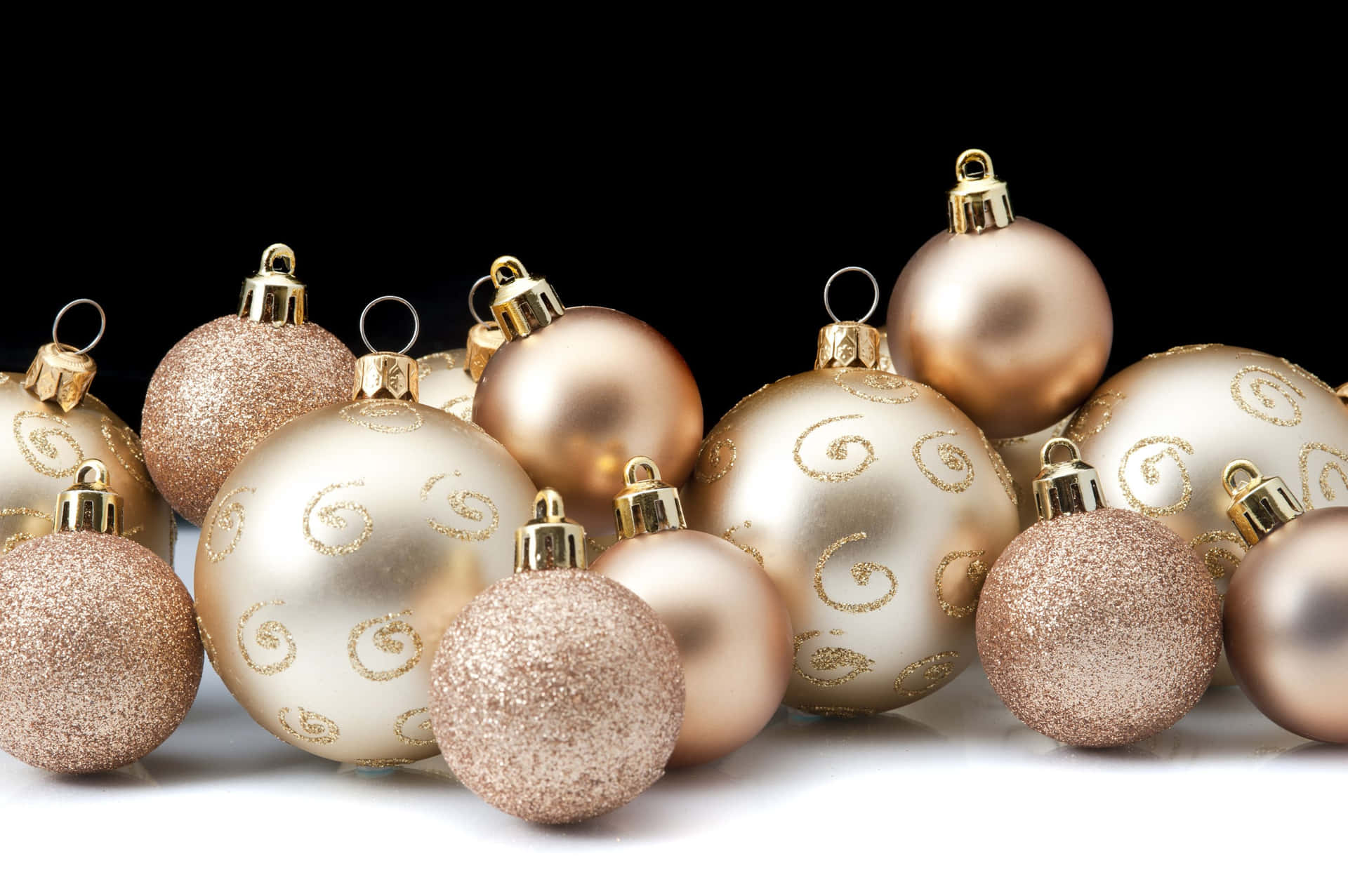 Gold Christmas Balls Background