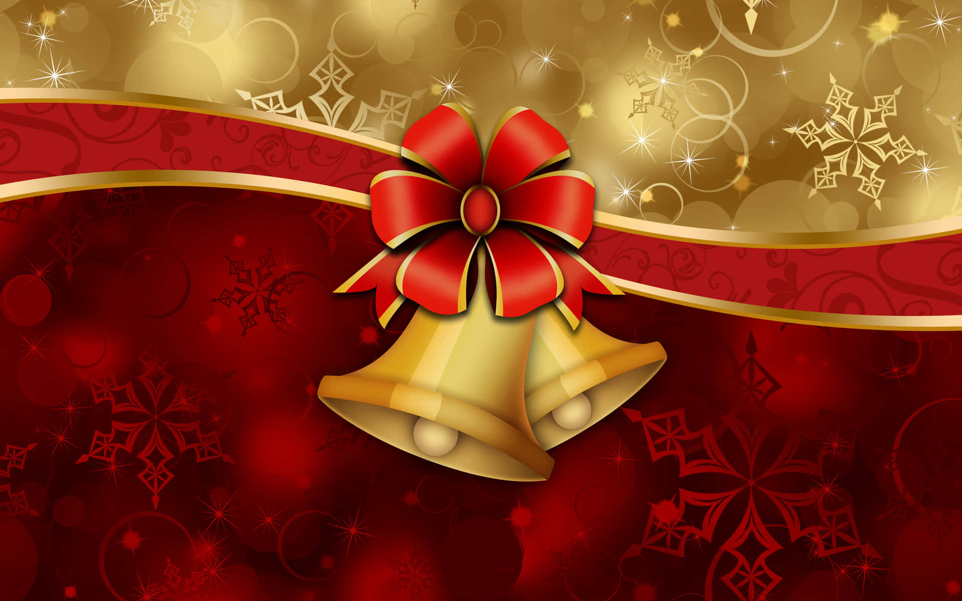 Gold Christmas Bells Background