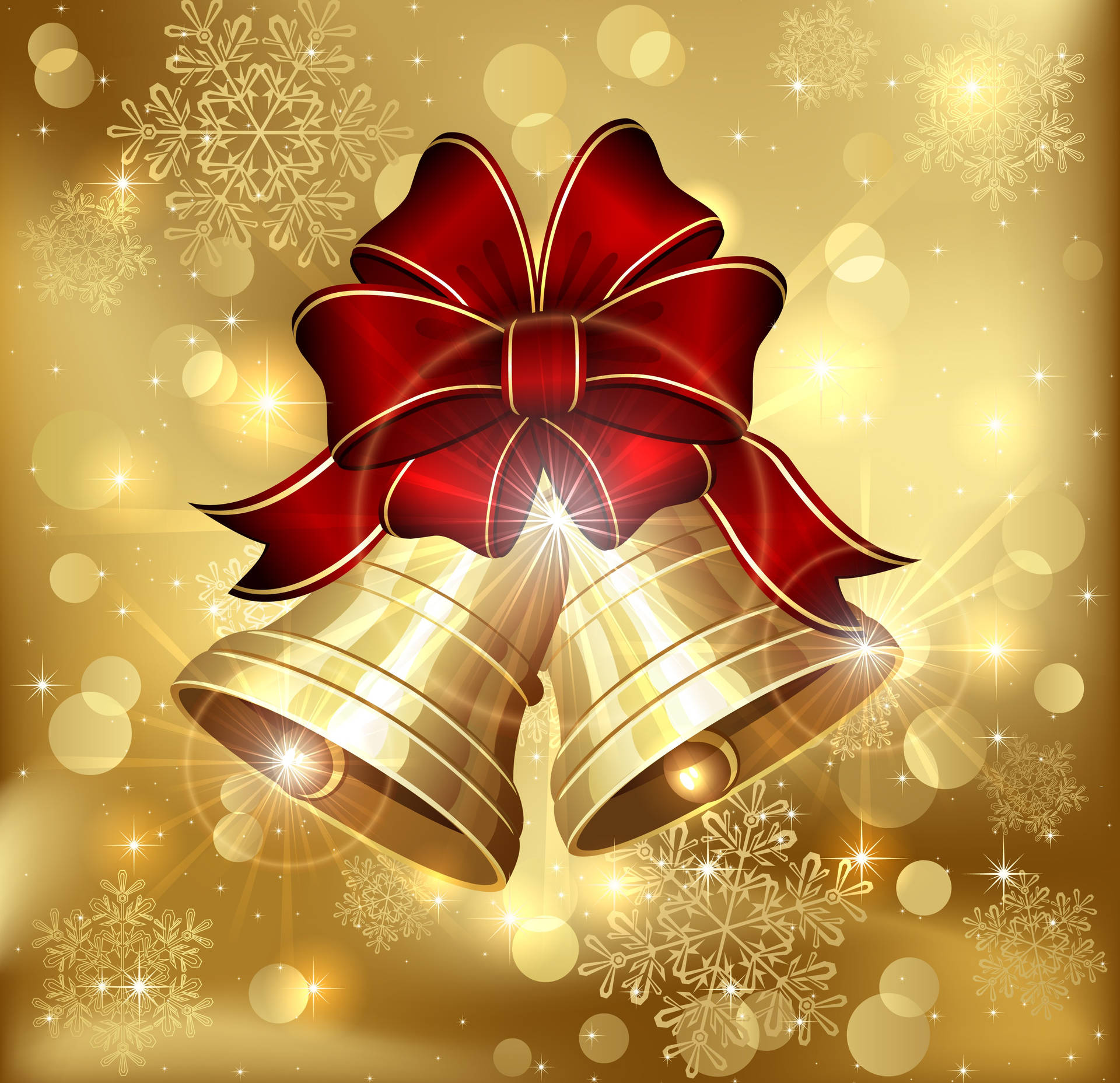 Gold Christmas Bells Background