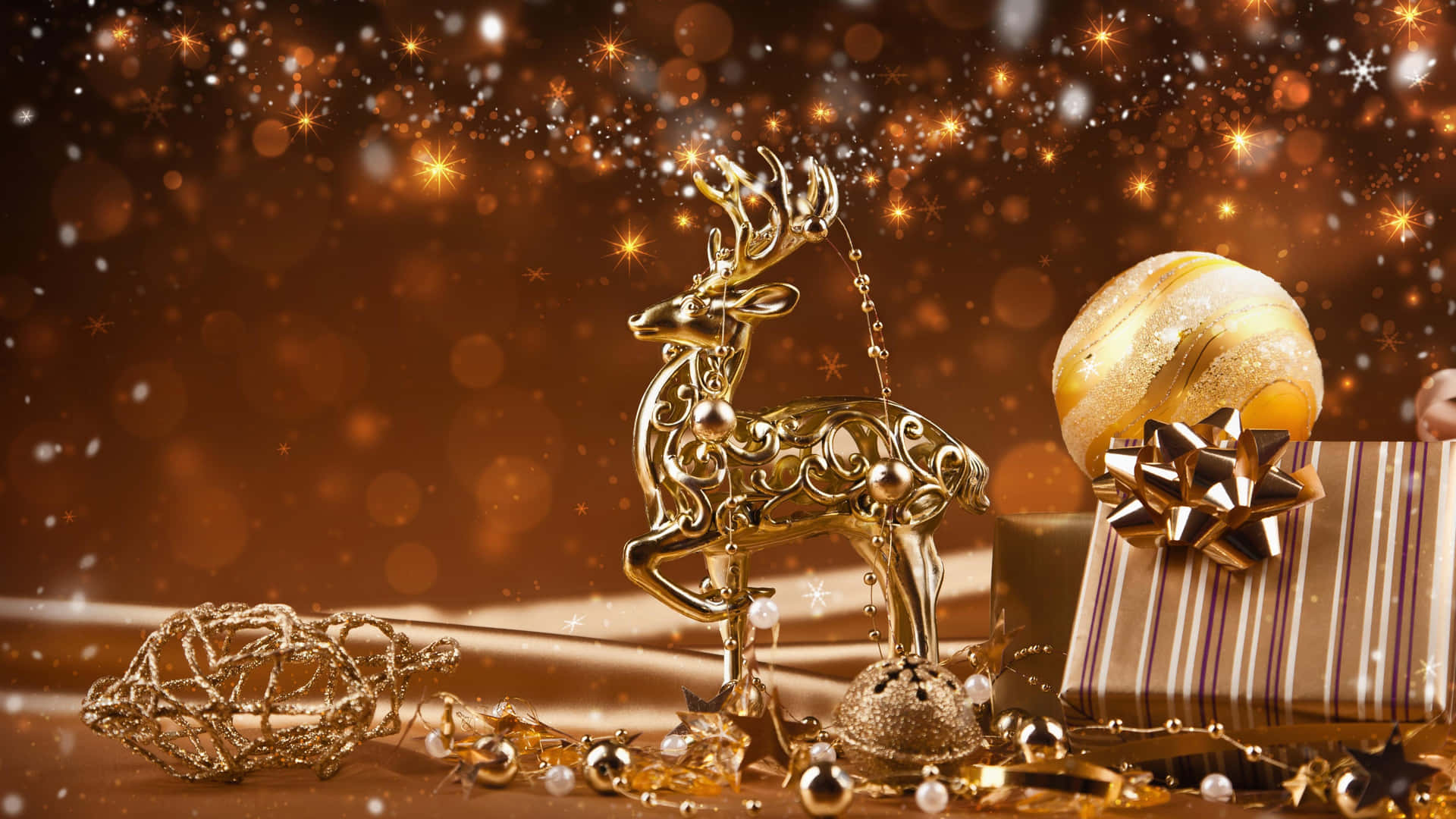 Gold Christmas Decorations Background