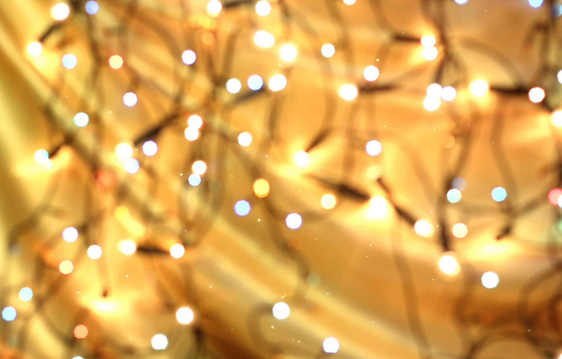 Gold Christmas Lights Background