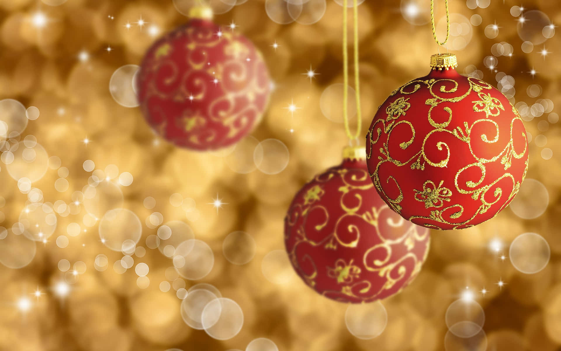 Gold Christmas Ornaments Background