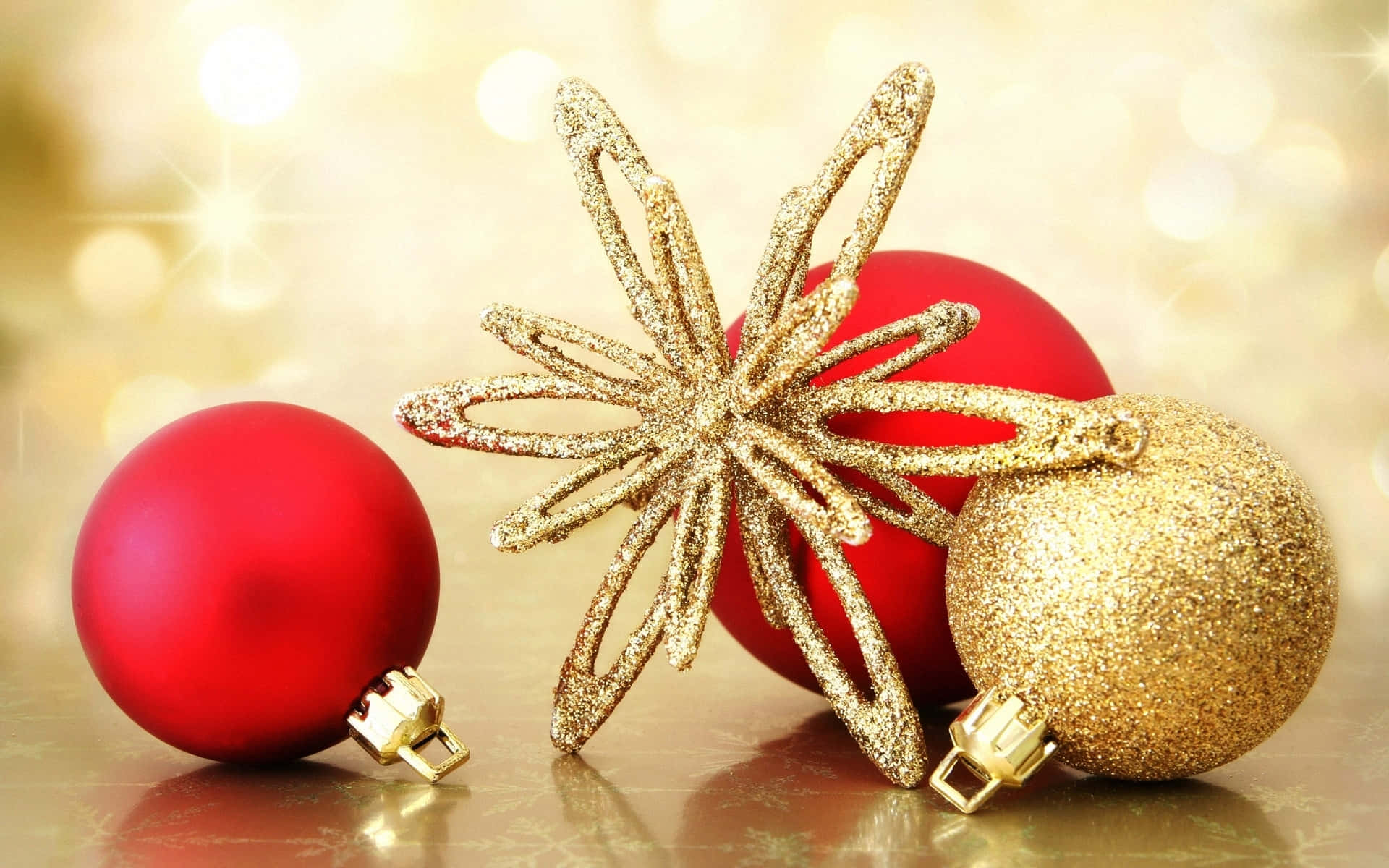 Gold Christmas Ornaments Background