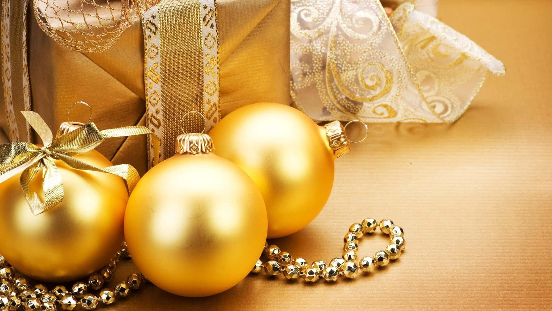 Gold Christmas Symbols Background