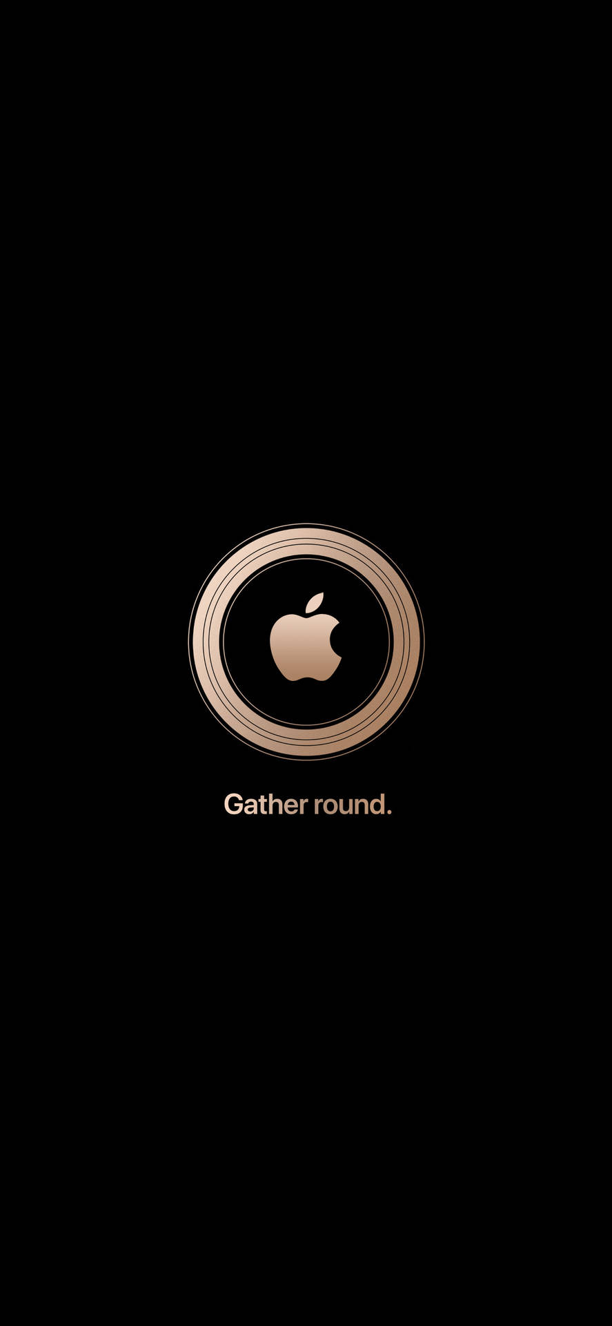 Gold Circle Apple Logo Iphone Background