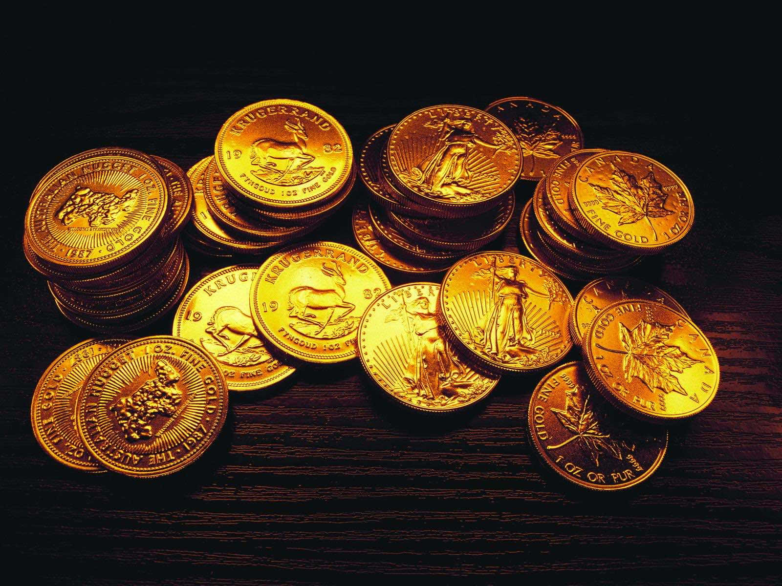 Gold Coin Chocolate Background