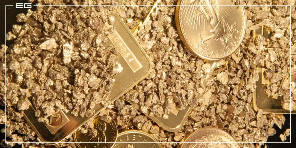 Gold Coins And Gold Bars On A Black Background Background