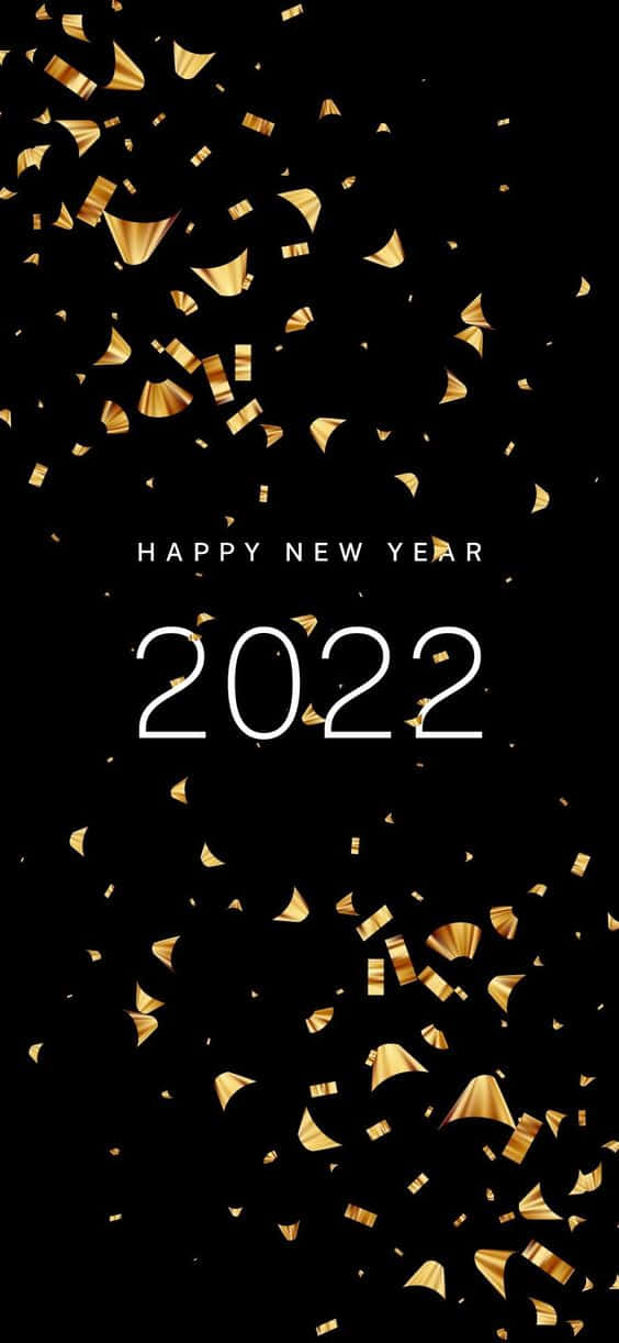 Gold Confetti New Year 2022 Background