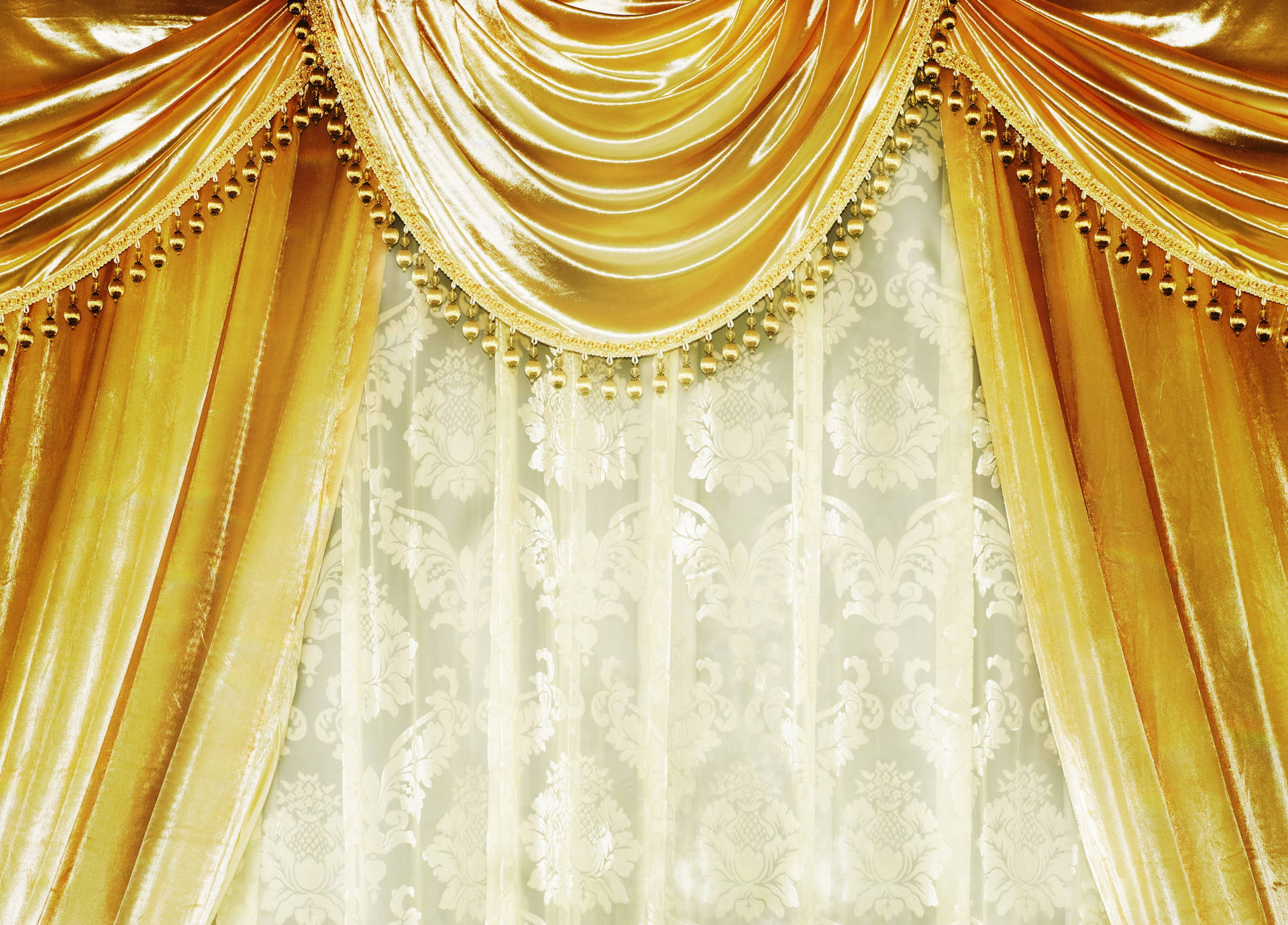 Gold Curtains Background