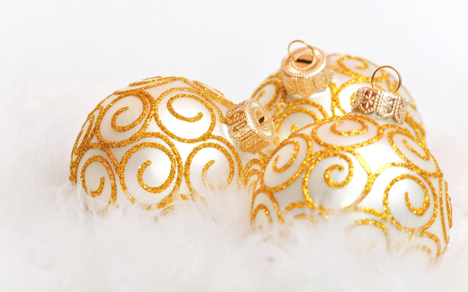 Gold Decorative Christmas Balls Background