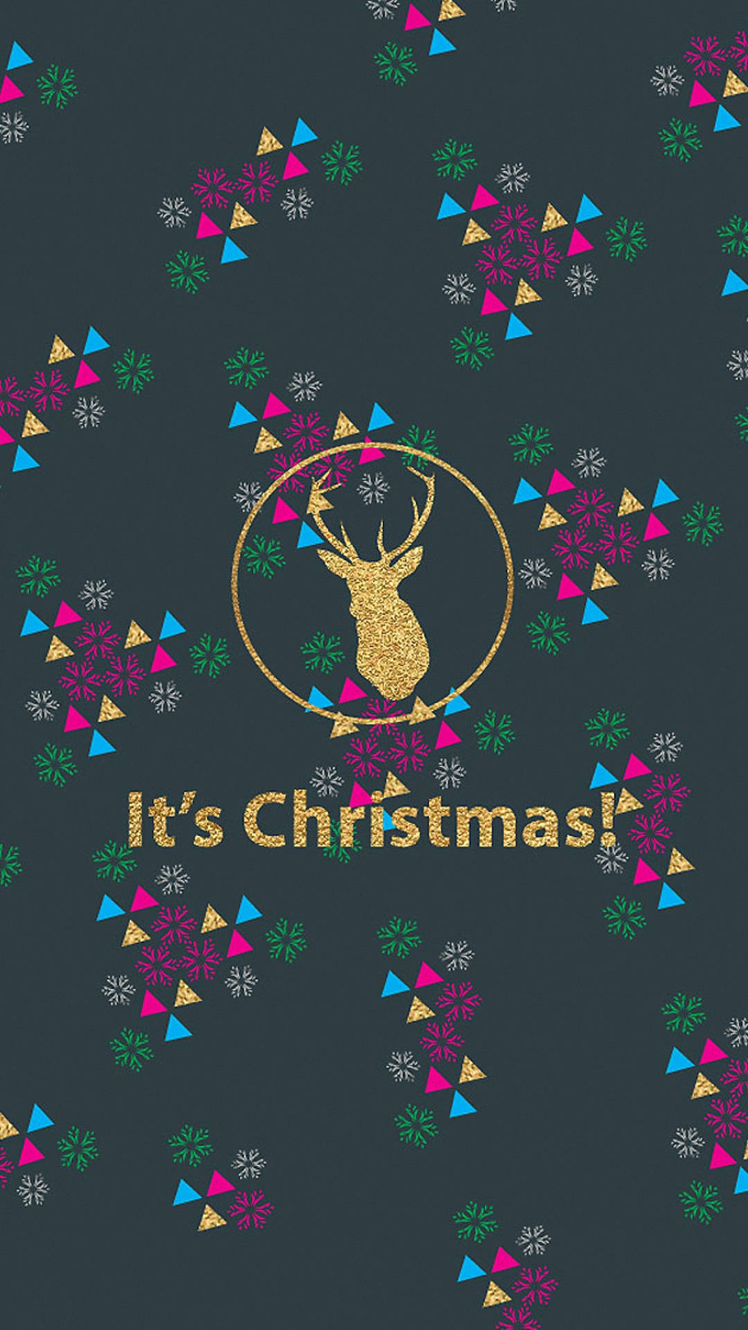 Gold Deer Aesthetic Christmas Iphone Background